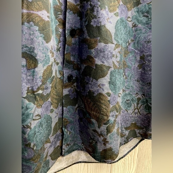 TOPMAN FLORAL BLUE DRESS SHIRT MEDIUM Mens Fashion Relaxed Casual - Picture 4 of 9